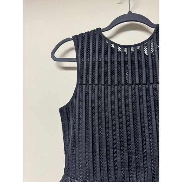 ANTHROPOLOGIE HD in Paris Black Mesh Peplum Top, Sz S - Picture 3 of 8